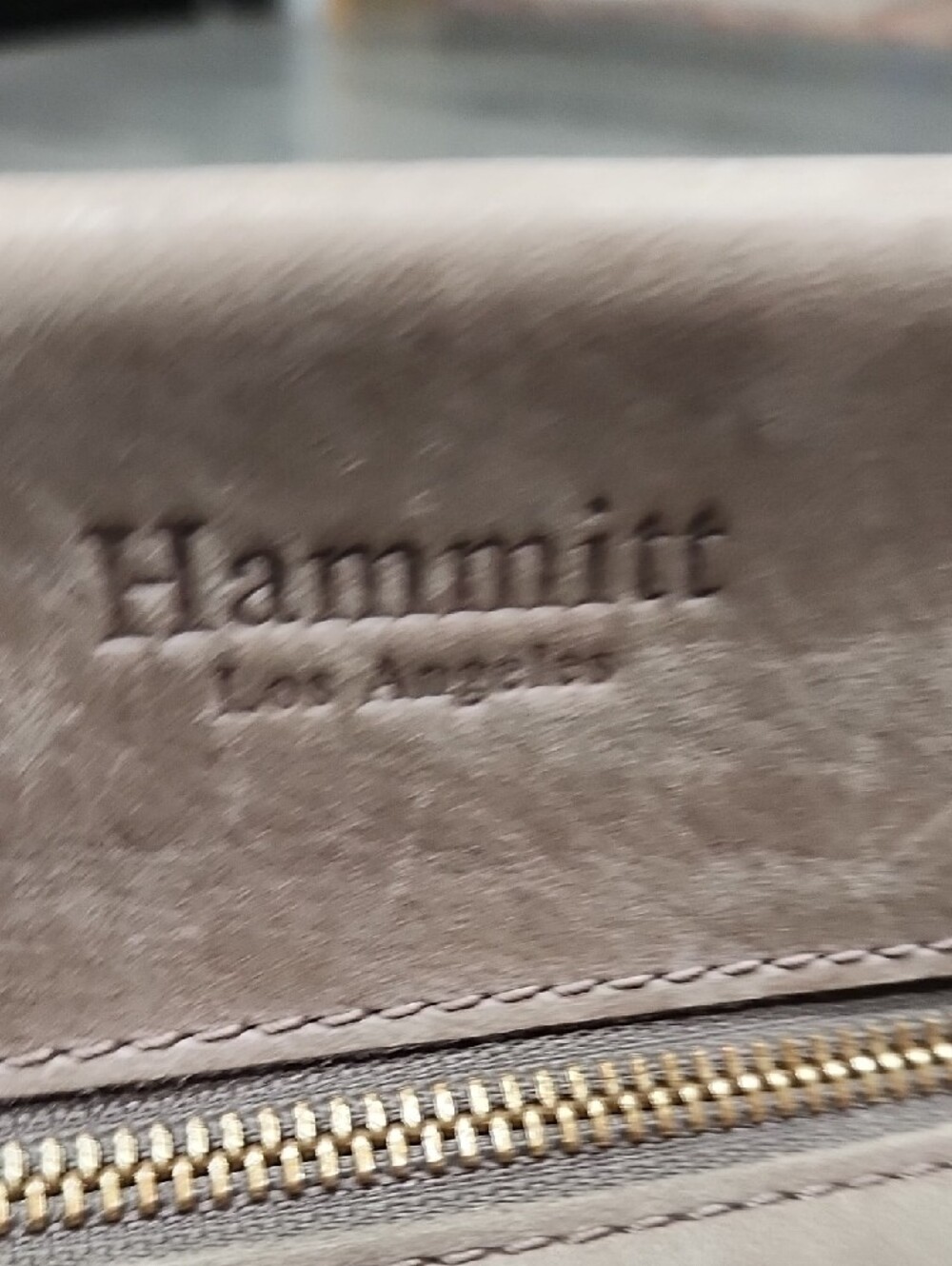 Hammitt Taupe Suede Crossbody with Gold Hardware - Picture 3 of 8